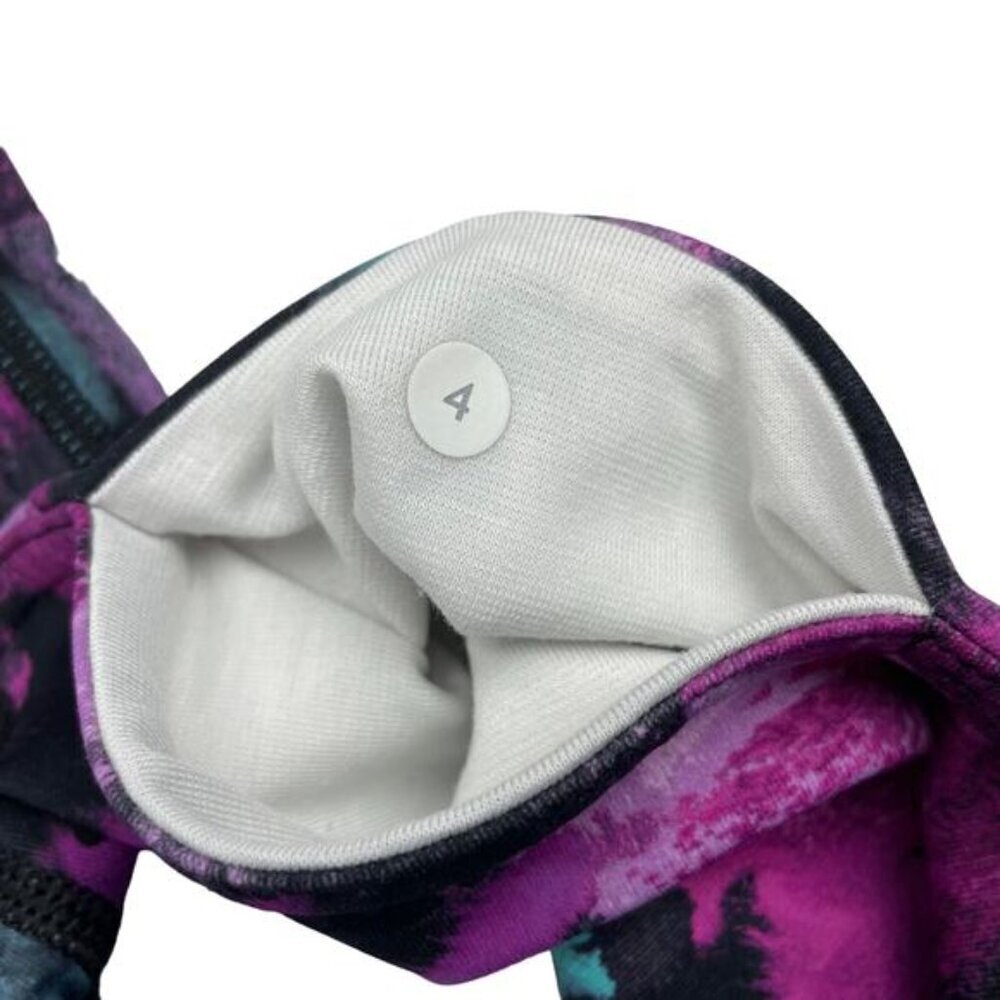 LULULEMON Wunder Under Crop III Sz 4 Midnight Bloom Black Deep Fuschia - Picture 8 of 8